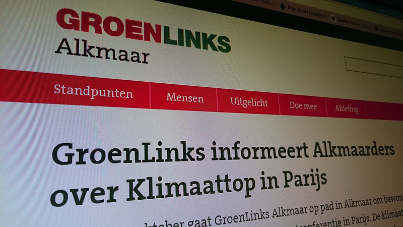 GroenLinks Alkmaar informeert inwoners over klimaattop
