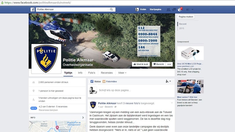 Social media team politie lanceert Facebookpagina Politie Alkmaar