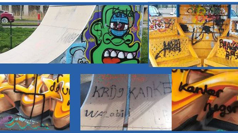 Getuigenoproep: kwetsende en racistische graffiti op skatebaan Vroonermeer