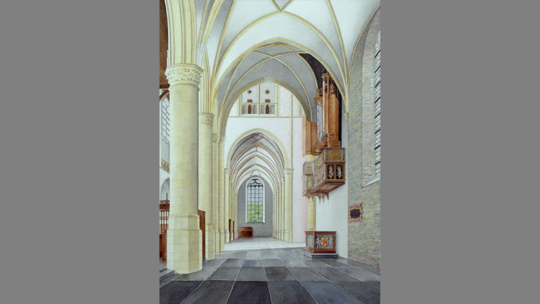 Expositie in Kapelkerk met Terwal’s aquarellen van kerkinterieurs