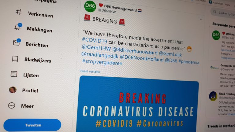 D66 Heerhugowaard roept vanwege coronavirus op tot stopzetting alle raadsvergaderingen