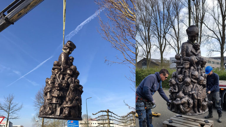 Standbeeld Tante Truus is al in Alkmaar, maar onthulling wordt uitgesteld door corona