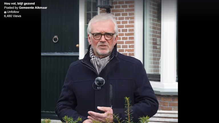 Burgemeester Bruinooge in video en Stadskrant: “Hou vol, blijf gezond!”