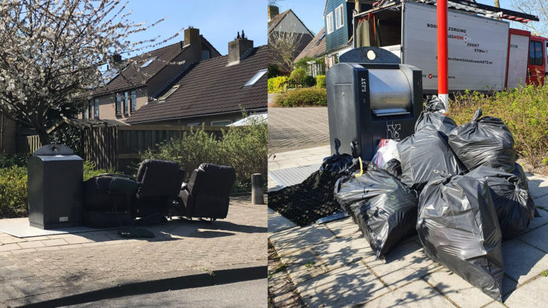 Extra afvalinzameling in Alkmaar, groenmedewerkers helpen vuilnismannen