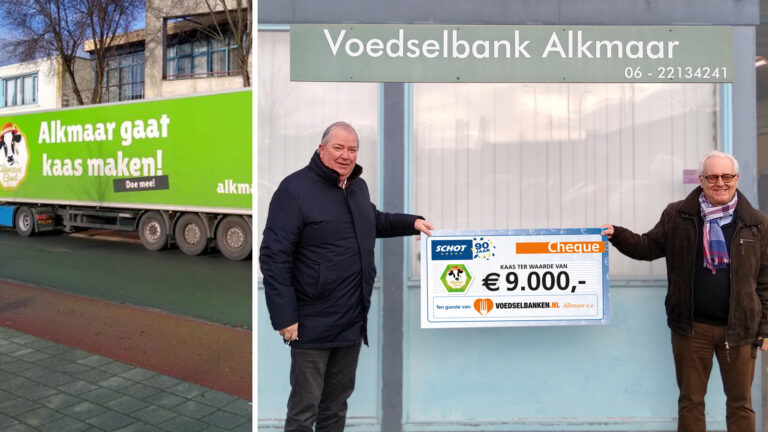 Honderden kilo’s Alkmaars Goud proefkaas voor onder andere Voedselbank Alkmaar e.o.