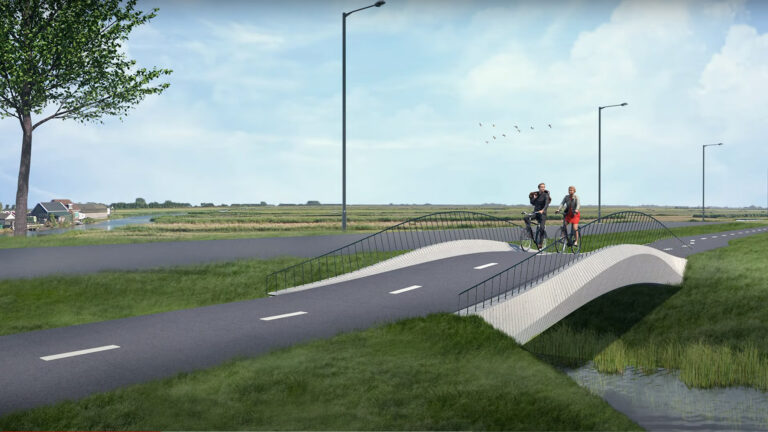 Binnenkort voorbereiding voor plaatsing 3D-betongeprinte fietsbruggen langs N234